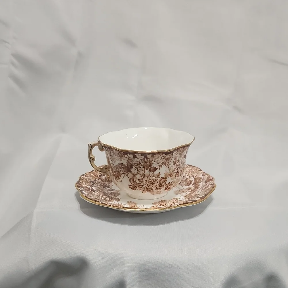 Elegant Floral Teacup and Saucer Set